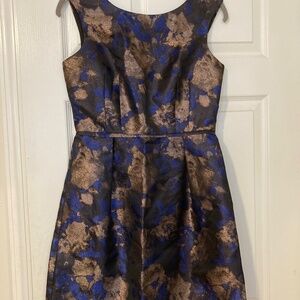 Donna ricco cocktail dress blue and gold